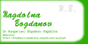 magdolna bogdanov business card